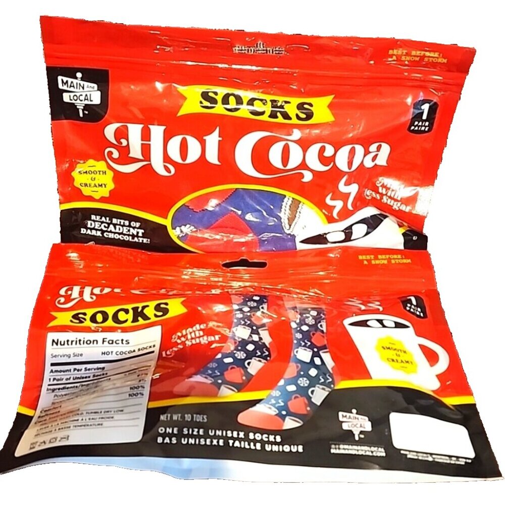 Hot Cocoa SOCKS novelty gift pack unisex warm crew christmas winter mens womens